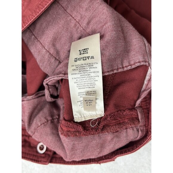 Anthropologie Pants Women Size 6 Maroon Red Ankle Side Striped - Picture 14 of 15